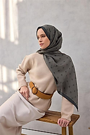 Olinda Şal Monogram Desen Haki 75*195