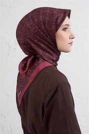Armine Soyut Desenli Saf İpek Twill Eşarp