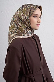 Armine Etnik Desen Saf İpek Twill Eşarp