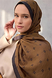 Olinda Şal Monogram Desen Taba 75*195