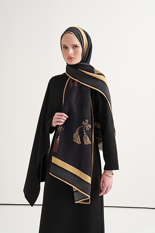 Tassel Floş Şal Siyah