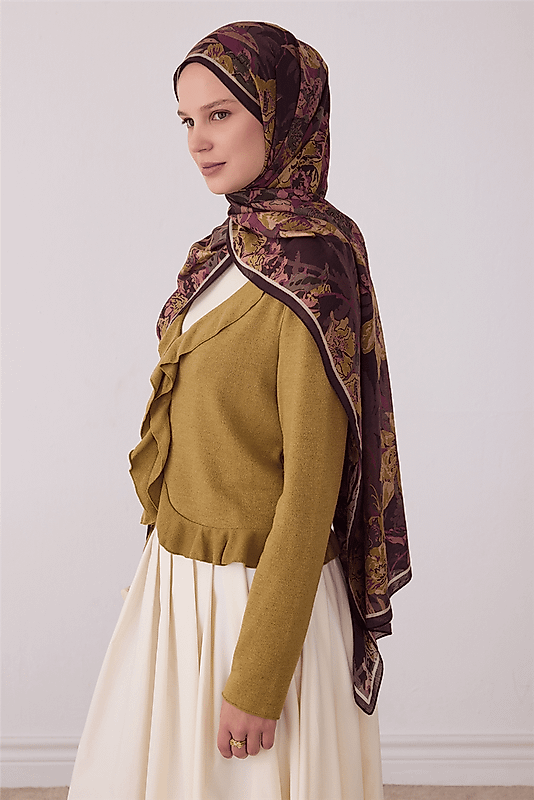 BELLİ FRESH SANDA ŞAL mürdüm-hardal 5161 - 37