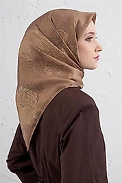Armine Soyut Desenli Saf İpek Twill Eşarp