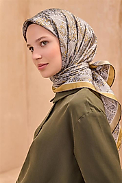 BELLİ ETNIK DESEN İPEK EŞARP 4101D TWILL
