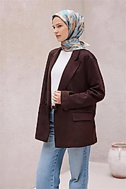 BELLİ ÇİÇEK DESEN İPEK EŞARP 4217D (TWILL) İNDİGO - 83