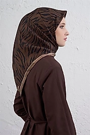 Armine Leopar Desenli Saf İpek Twill Eşarp