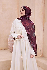 BELLİ FRESH ÇİÇEK DESEN BORDO SANDA ŞAL 1362