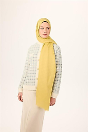Pamuk Polyester Liva Şal Sarı Dokulu Nefes Alan 90x200