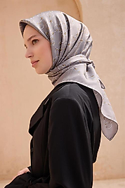 Belli Tivil Saf İpek Eşarp 4109-31 Gri