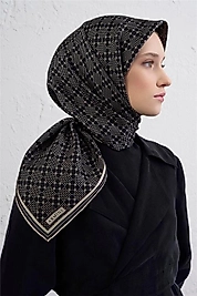 Armine Soyut Desenli Saf İpek Twill Eşarp