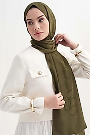 Aura Desen Rina Floş Jakar Şal Haki