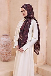 BELLİ FRESH ÇİÇEK DESEN KAHVE SANDA ŞAL 1362