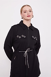 Siyah Cepli Belden Büzgülü İkili Takım