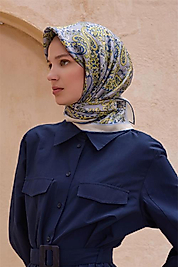 BELLİ ETNİK DESEN İPEK EŞARP 4101D twill 34