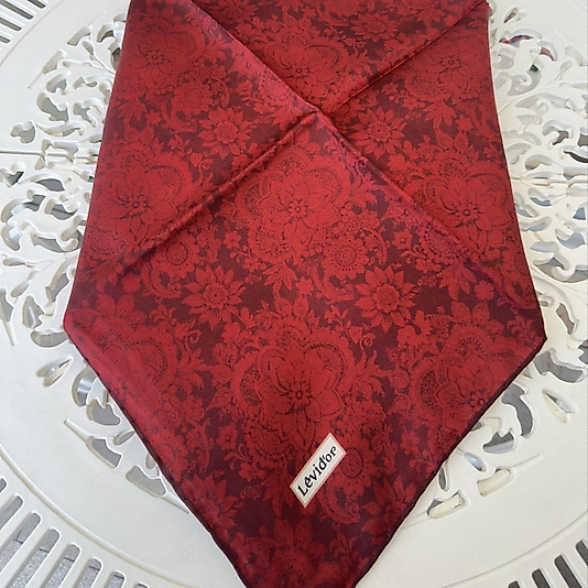Levidor Twill İpek Eşarp (Kırmızı-Bordo)