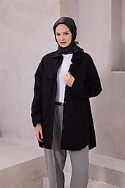 BELLİ GEOMETİK DESEN İPEK EŞARP 4201D (TWILL) SİYAH - 50