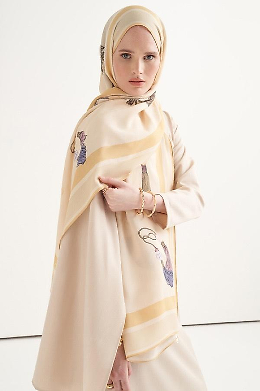 Tassel Floş Şal Gold
